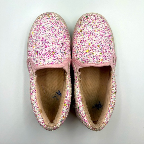 fabkids Girls Pink Glitter Slip-On Sneakers Size 11 – Sparkly Casual Shoes - Picture 4 of 6